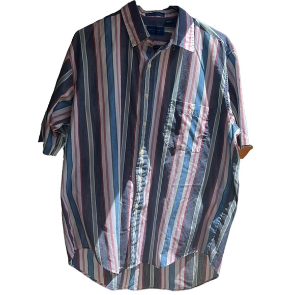 Vintage Towncraft Striped Button Up Men’s Shirt Size Large Regular 16-16.5 - Picture 3 of 7